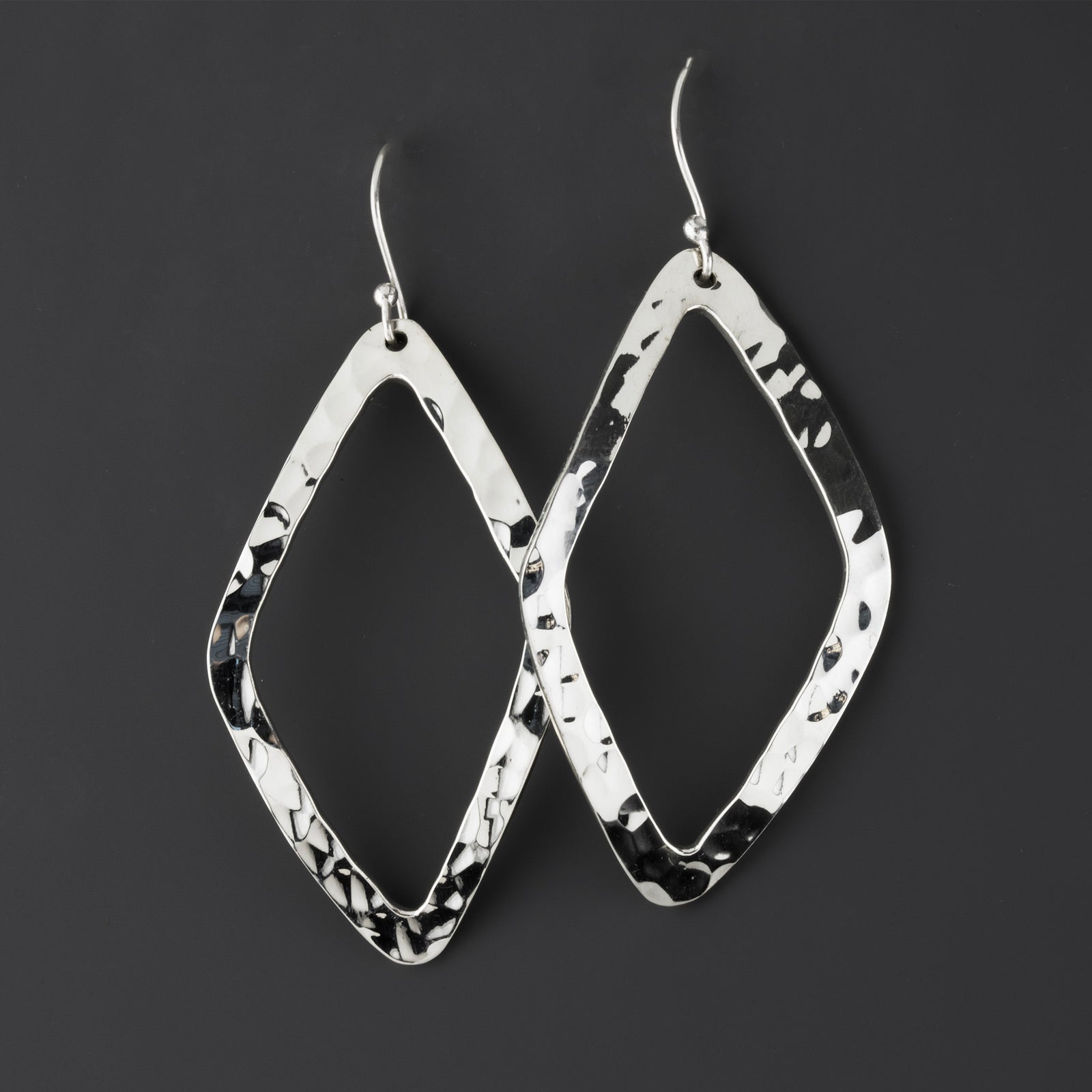 Edge Dancer Large Silver Dangle Earrings