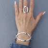 Hammered Horizon Sterling Silver Cuff Bracelet