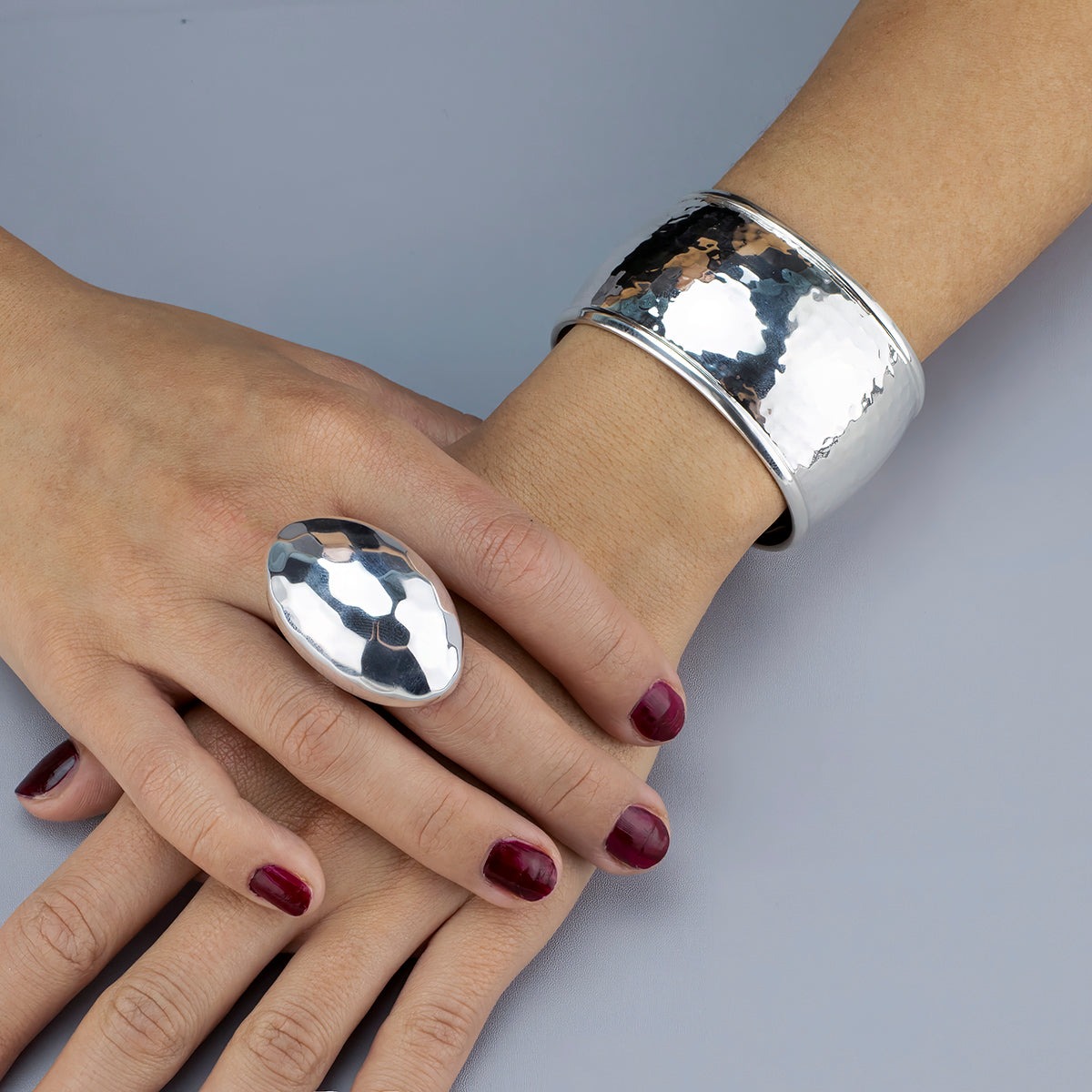 Molten Drama Hammered Silver Ring