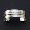 hammered silver and copper cuff bracelet