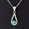 hammered silver and turquoise teardrop necklace