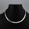 hammered silver choker necklace