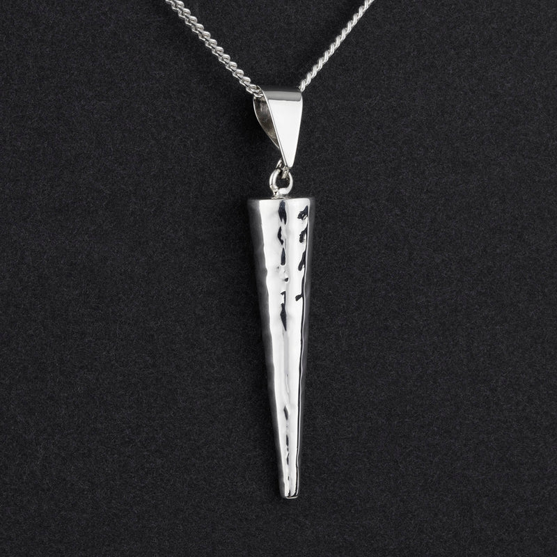Earth Spike Hammered Silver Pendant