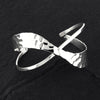 hammered silver criss cross cuff bracelet