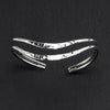 hammered silver curved cuff bracelet