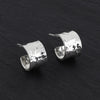 hammered silver small wide hoop earrings