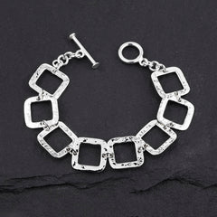 REVAMPED STRETCH SQUARE SILVER BRACELET – The Chandelier Rose Boutique