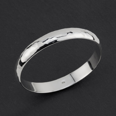 hammered sterling silver bangle