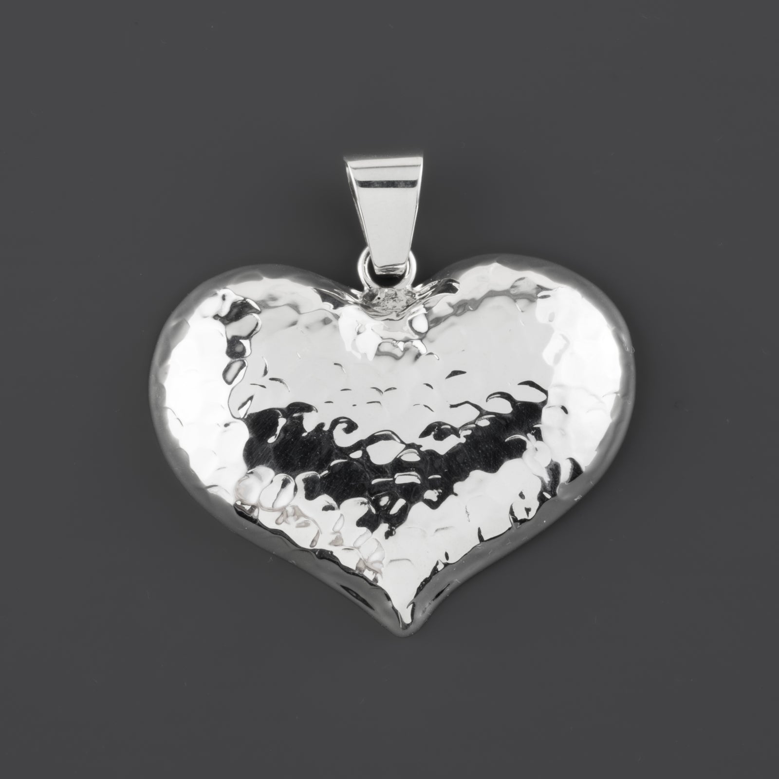 hammered sterling silver heart pendant