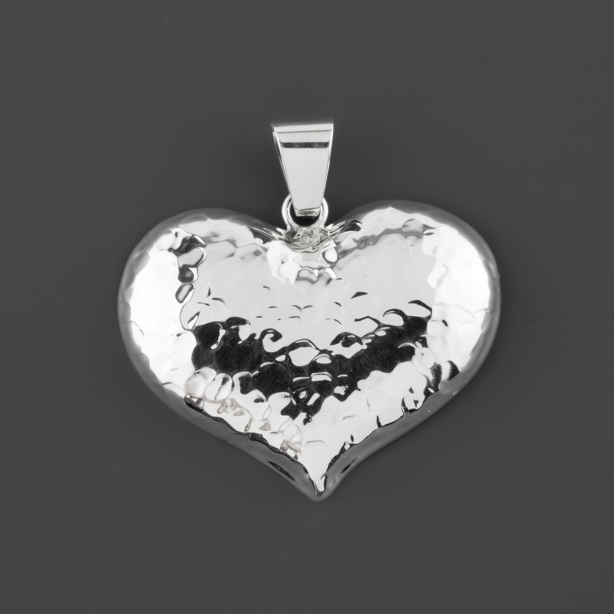 hammered sterling silver heart pendant