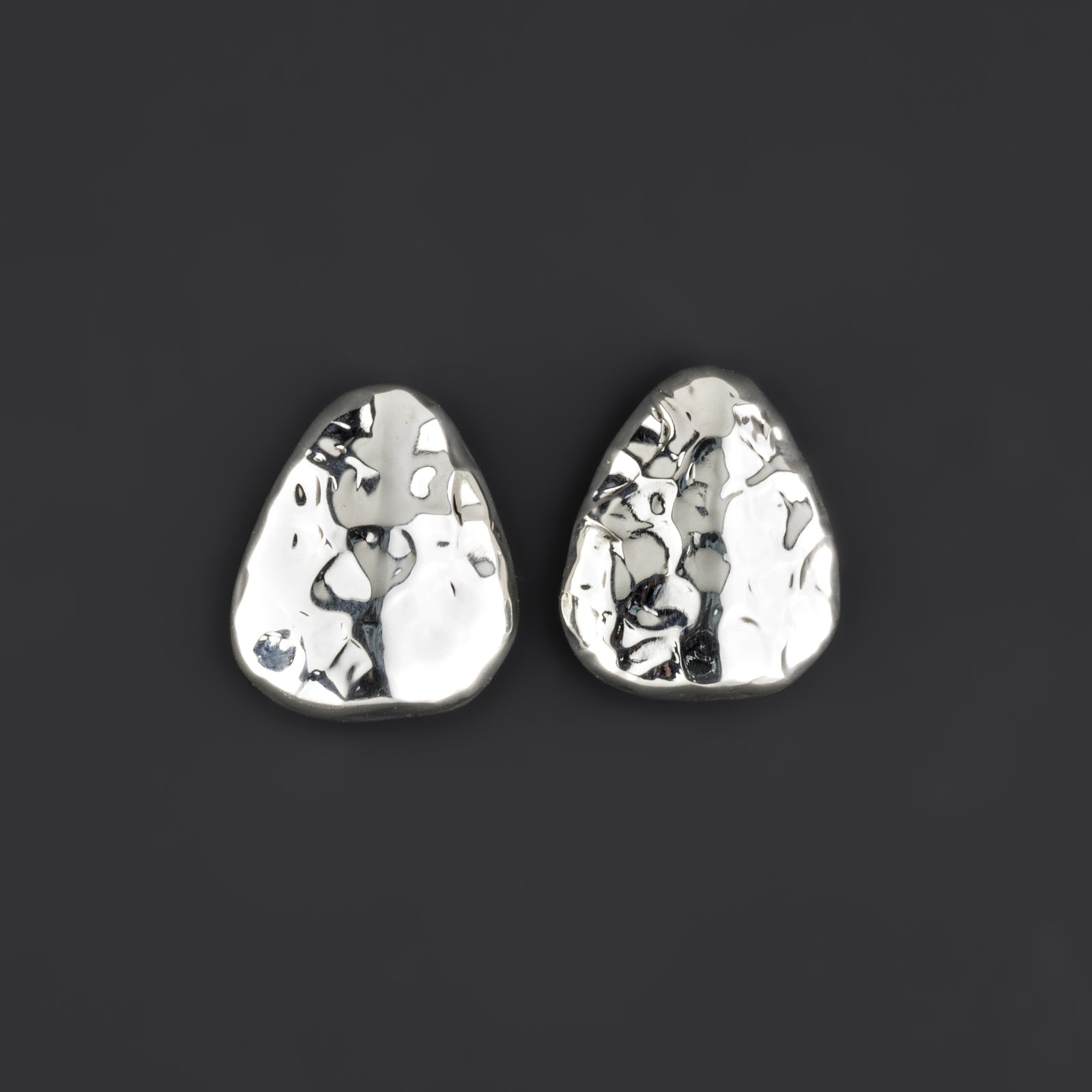 hammered triangle studs