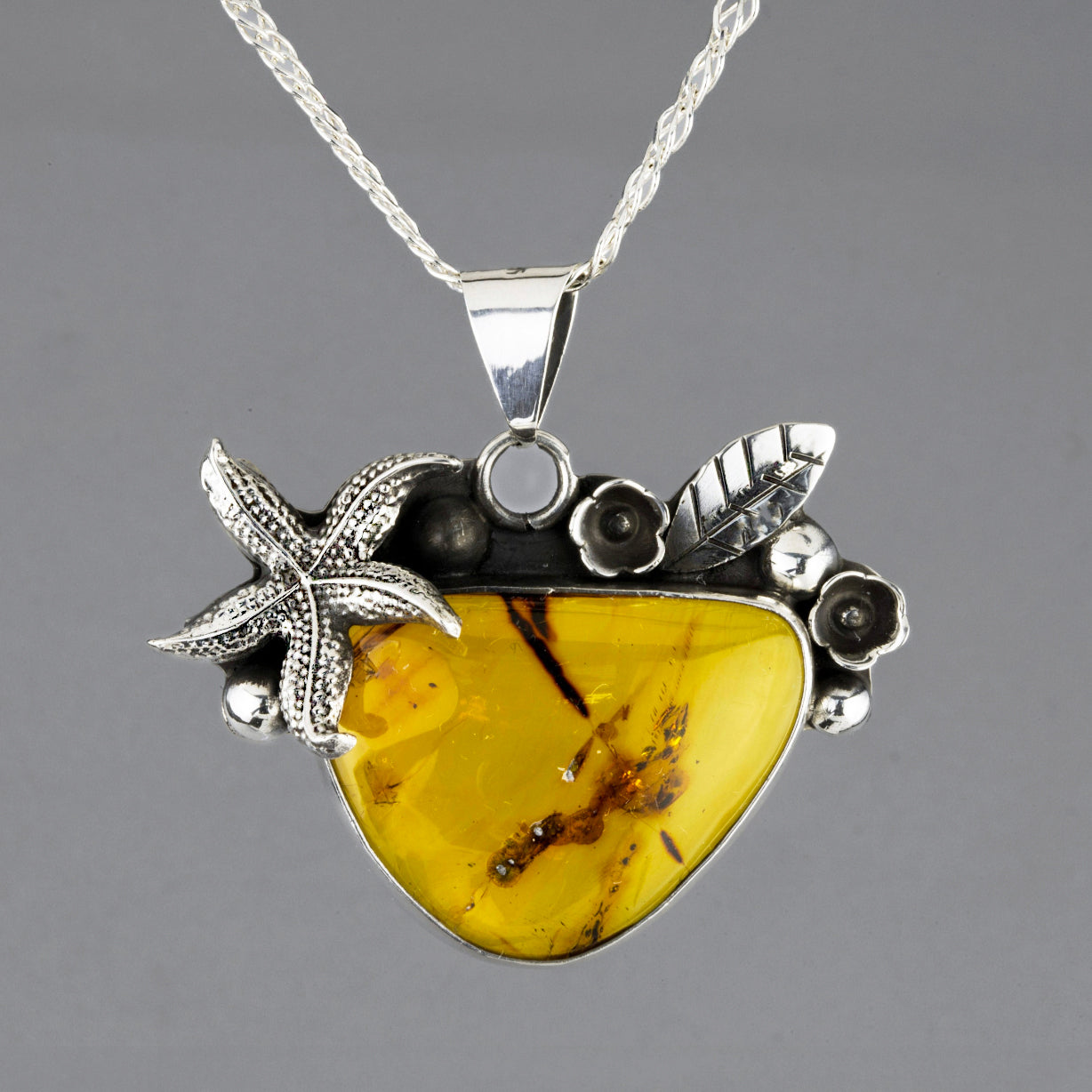 Sea Treasure Amber Pendant