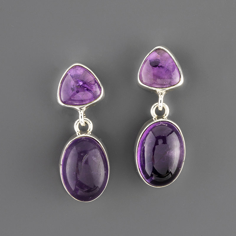 handcrafted amethyst dangle earrings