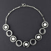 handmade silver circles statement necklace