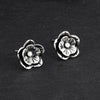 handmade sterling silver floral stud earrings