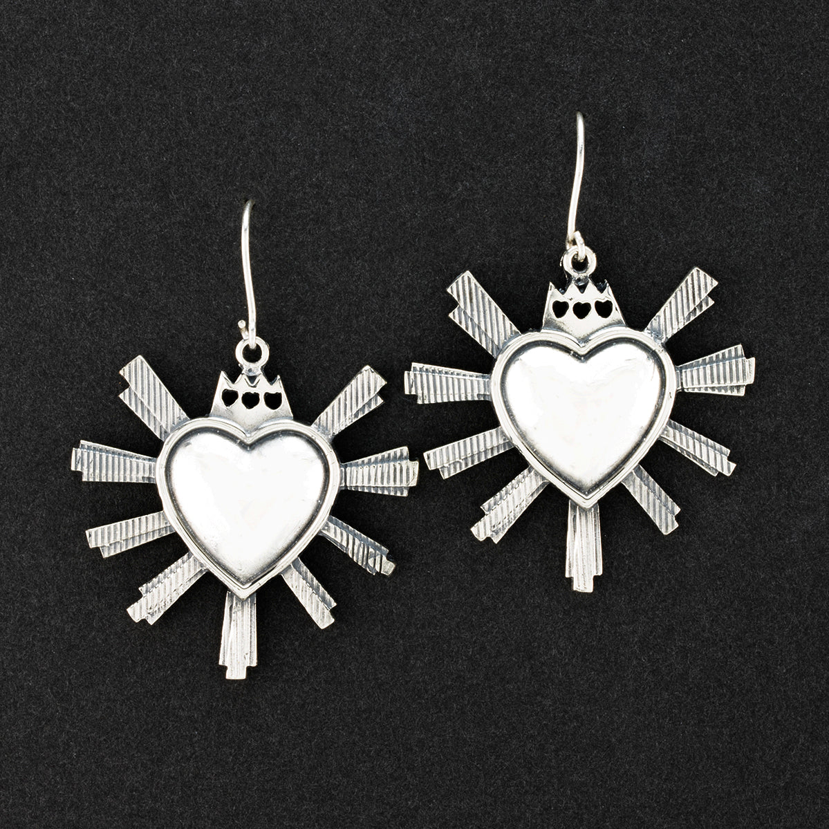 Corazon Ardiente Mexican Silver Earrings