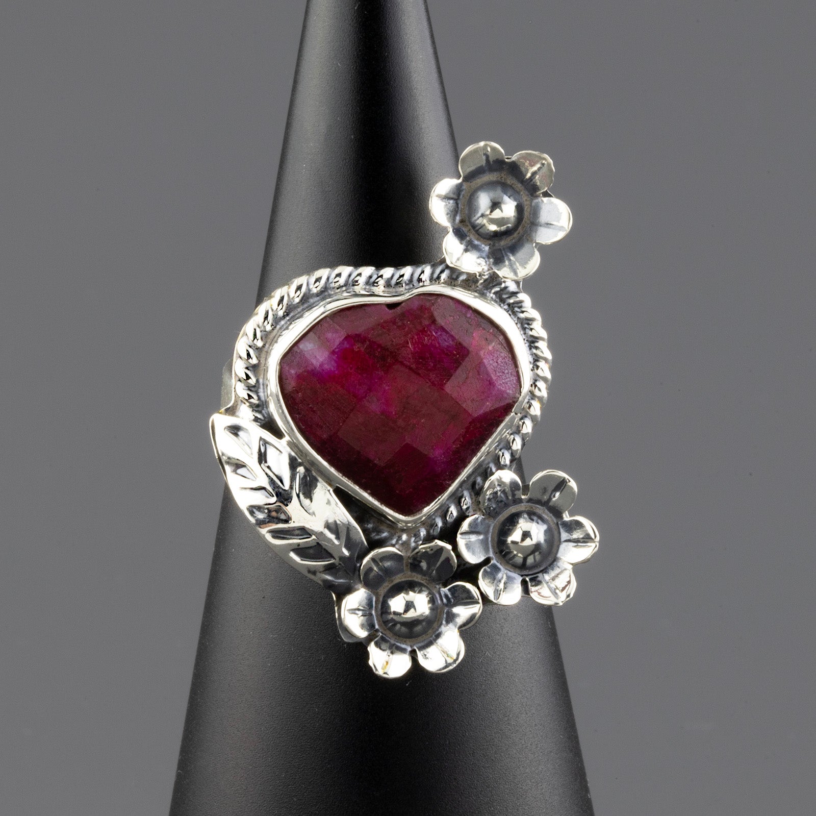 Heart In Bloom Ruby Ring