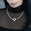 Chunky Silver Heart Chain Necklace