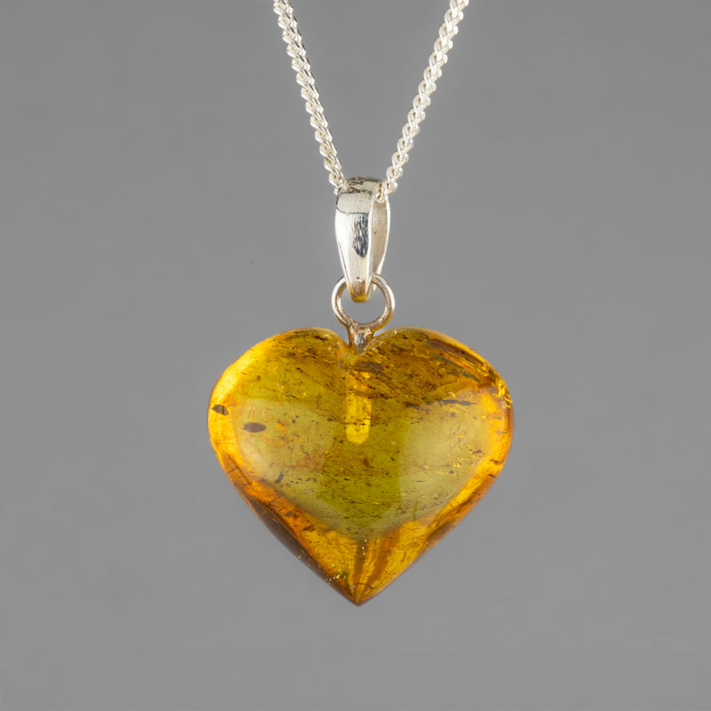 heart of chiapas amber pendant