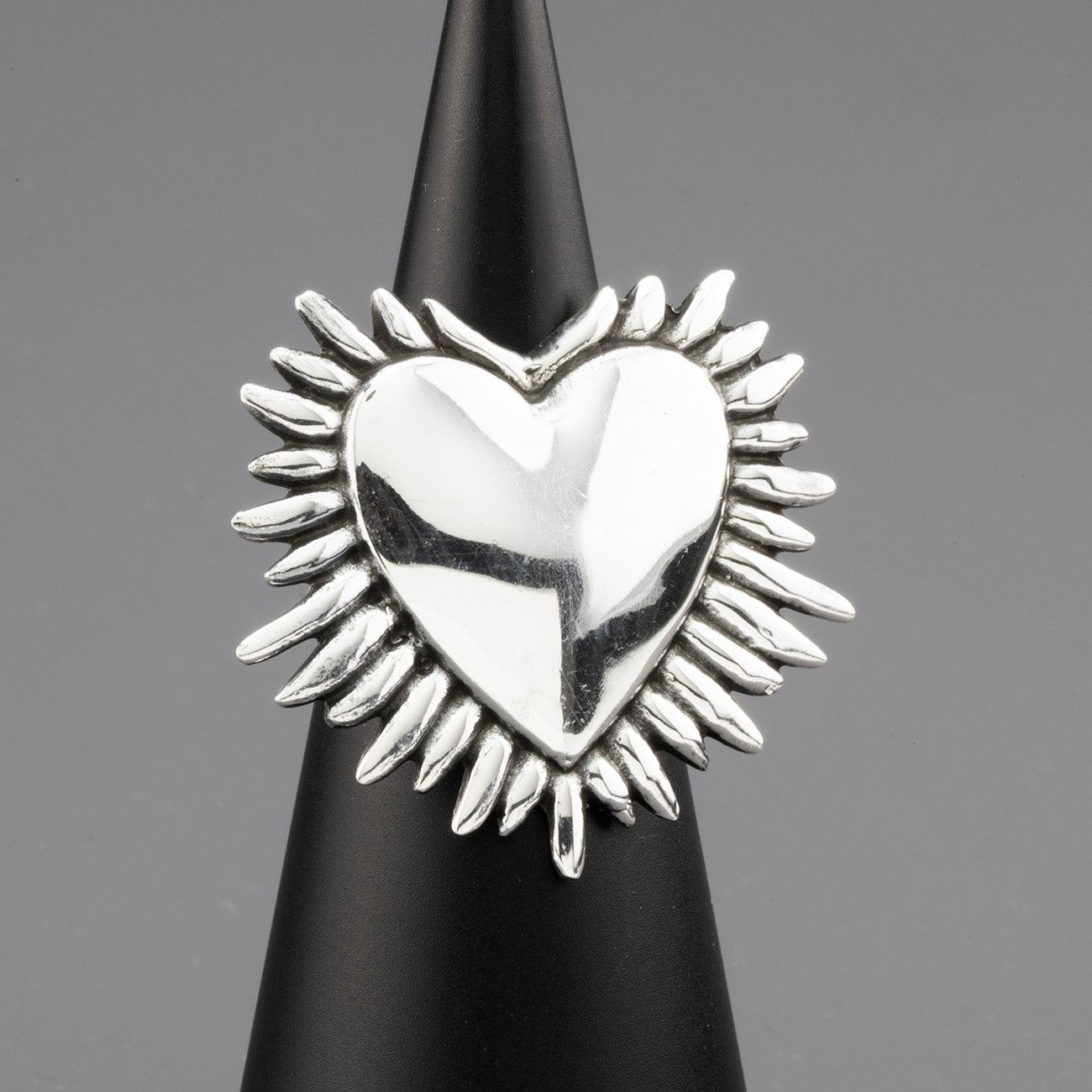 Heartburst Mexican Silver Ring