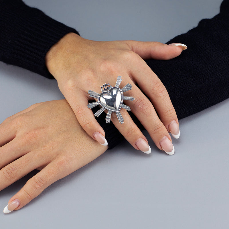 Corazon Ardiente Mexican Silver Ring