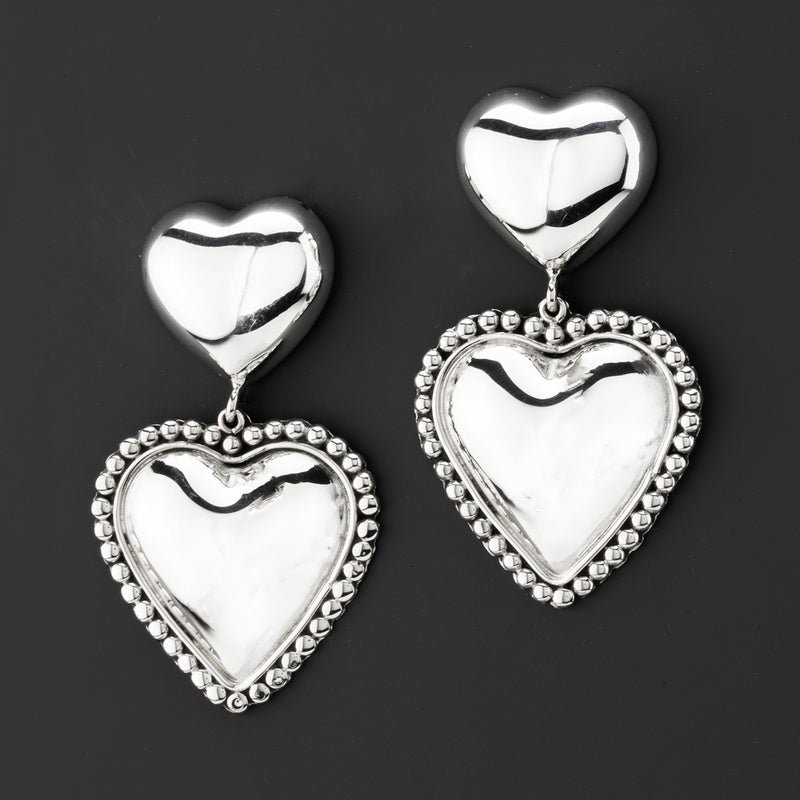 Heartstruck Mexican Silver Earrings