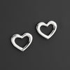 Sterling Silver Open Heart Stud Earrings