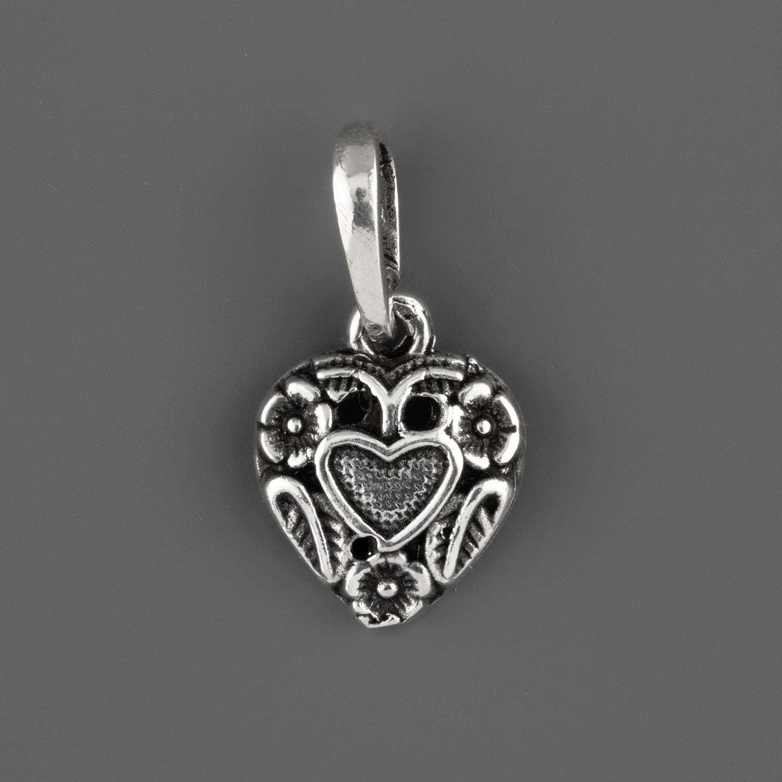 heart whisper artisan silver charm