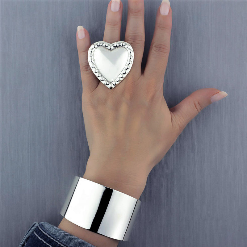 heartbreaker oversized Mexican silver ring