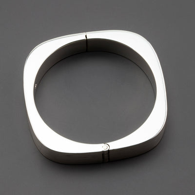 Modern Angle Sterling Silver Hinged Bangle