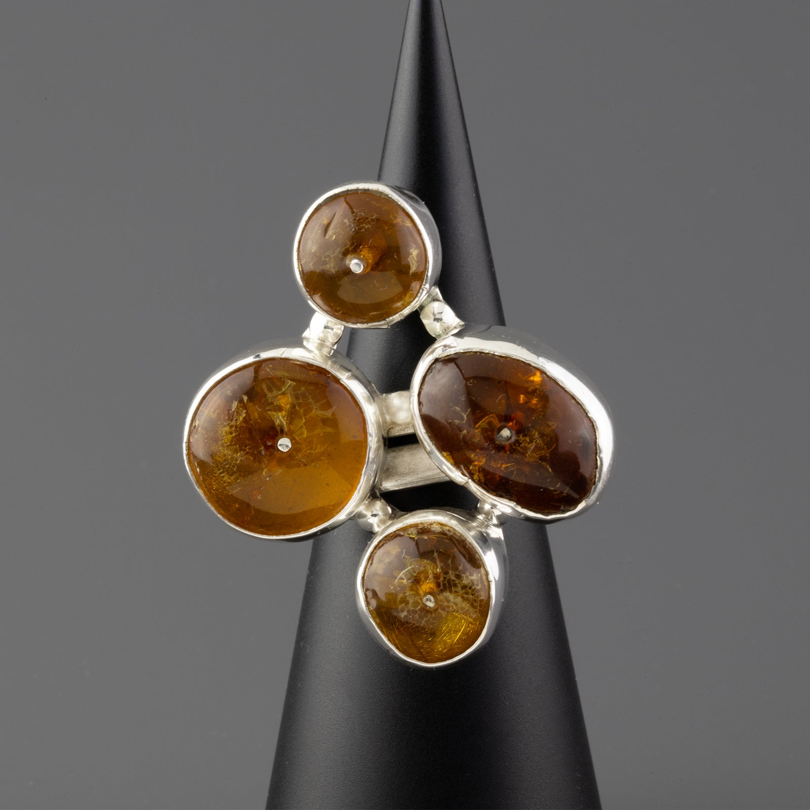 Honey Cluster Large Amber Ring