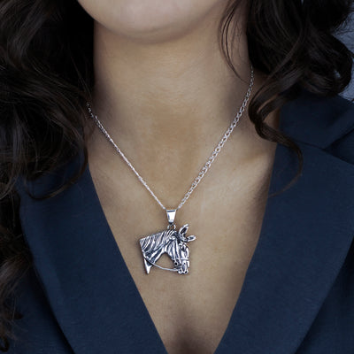 Large Sterling Silver Horse Pendant