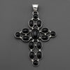 huge black onyx cross pendant