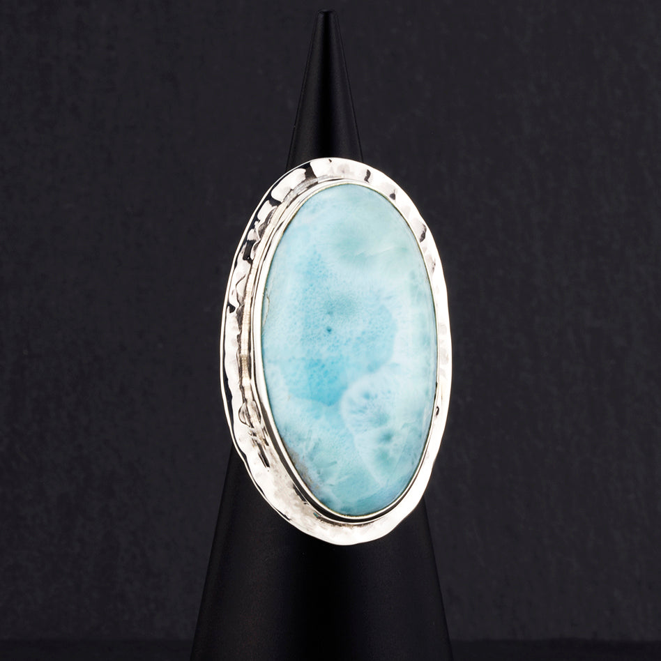 huge sterling silver and larimar stone ring