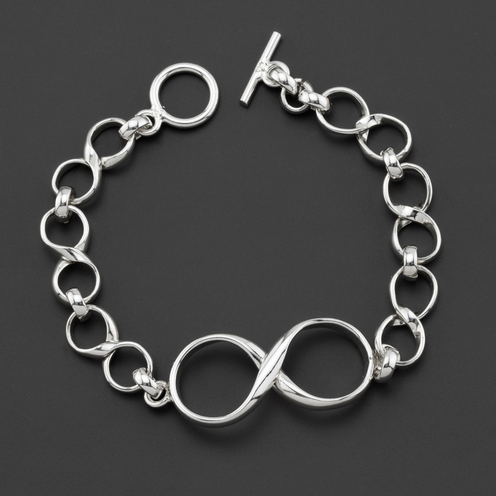 infinity flow sterling silver bracelet
