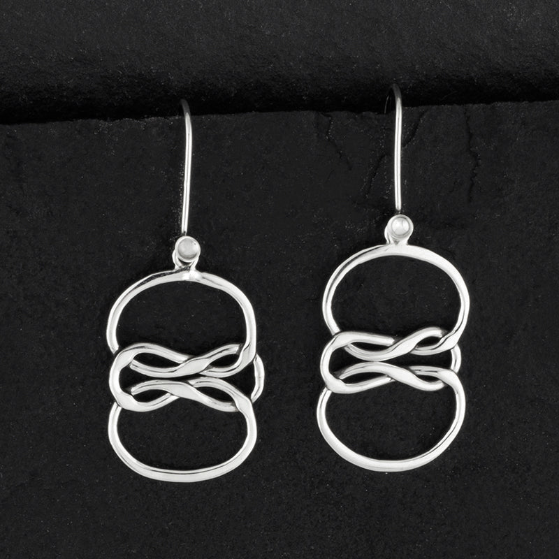 infinity flow sterling silver drop earrings