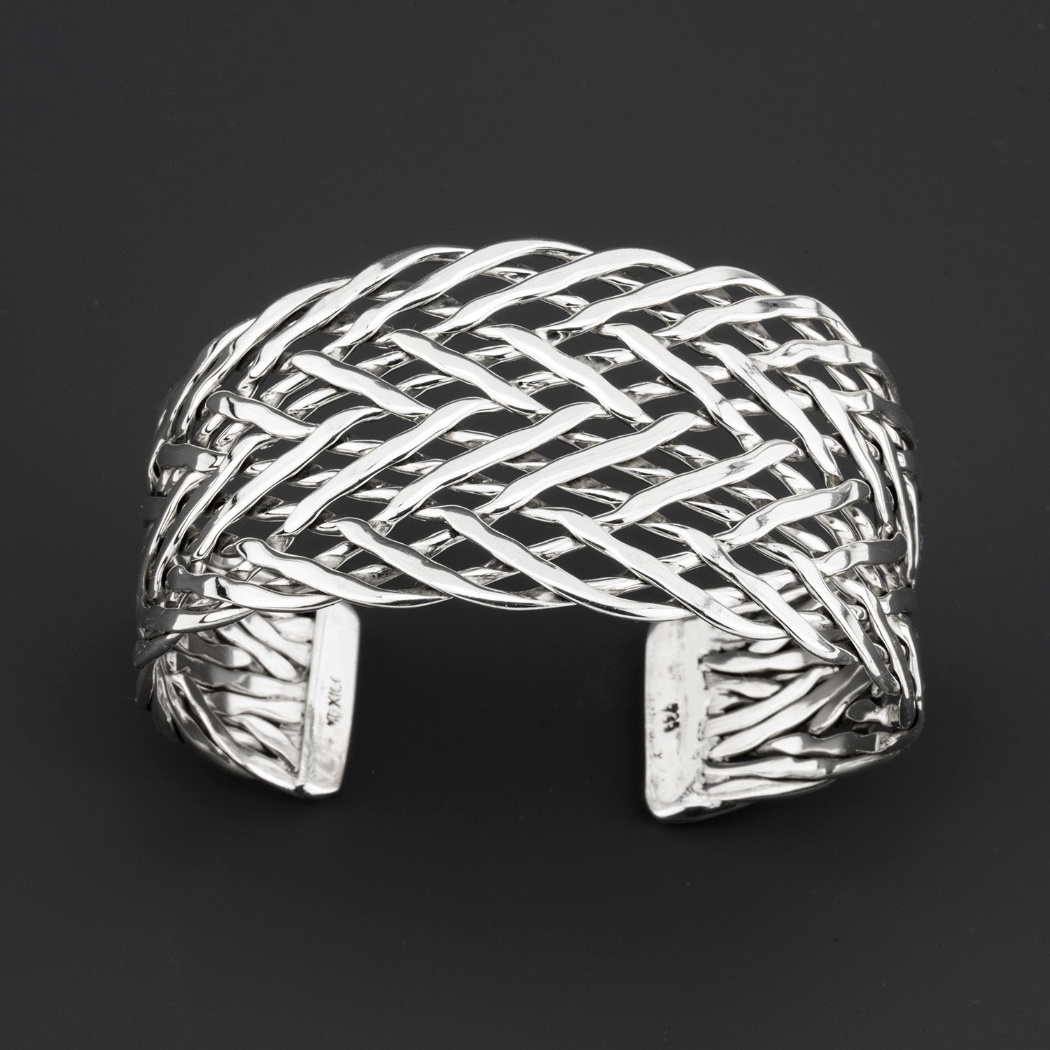 interlace Mexican silver cuff bracelet