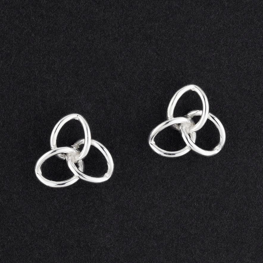 intertwined sterling silver knot stud earrings