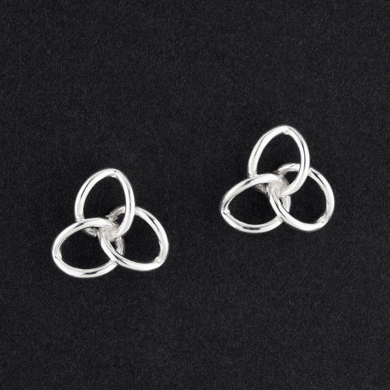 intertwined sterling silver knot stud earrings