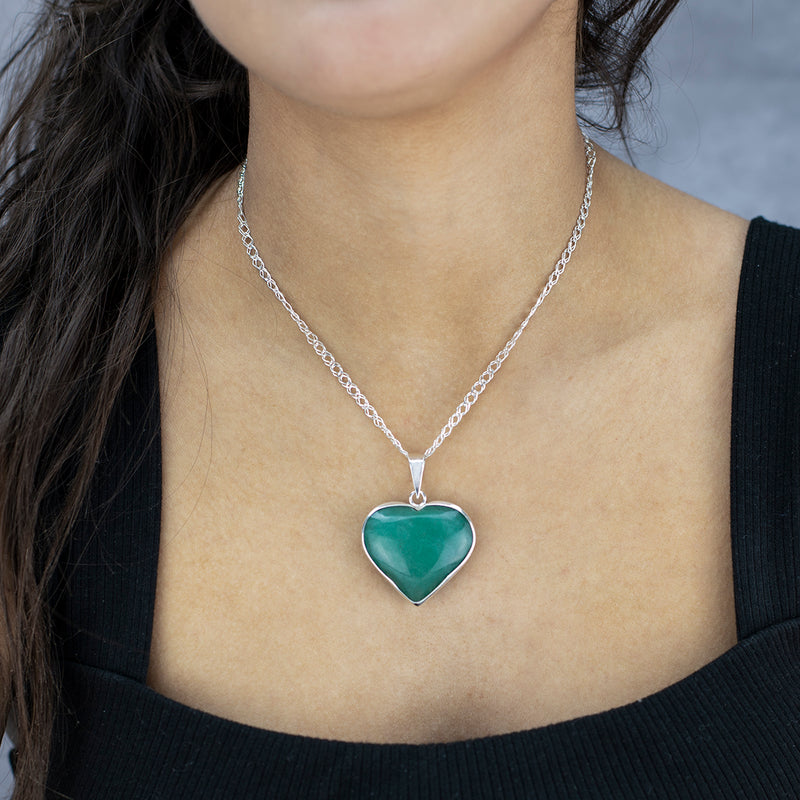 jade love heart pendant