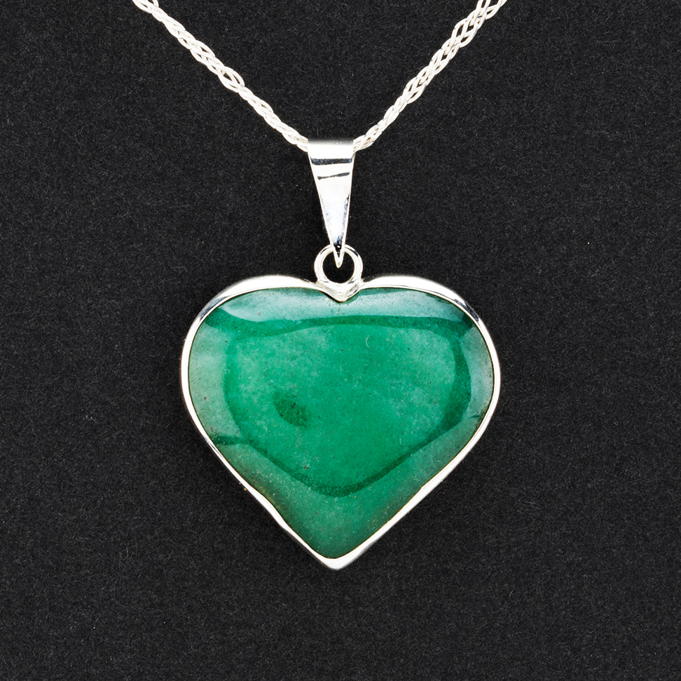 jade love heart pendant