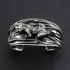 Taxco Silver Corrugated Jaguar Cuff Bracelet