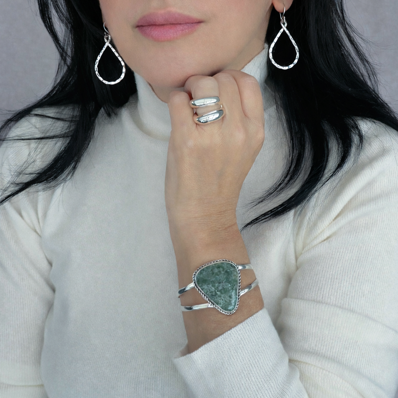 jasper sterling silver cuff bracelet