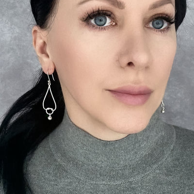 Teardrop Twist Sterling Silver Dangle Earrings