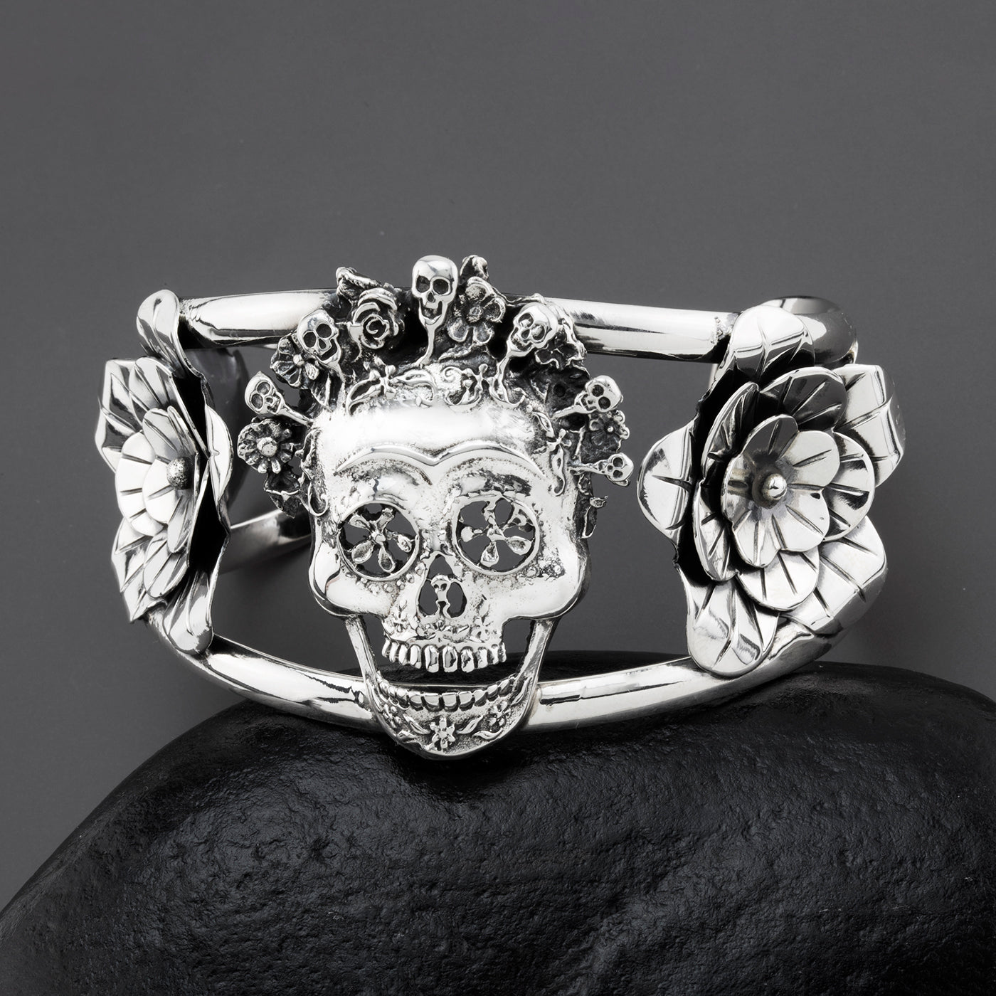 la catrina Mexican silver cuff bracelet