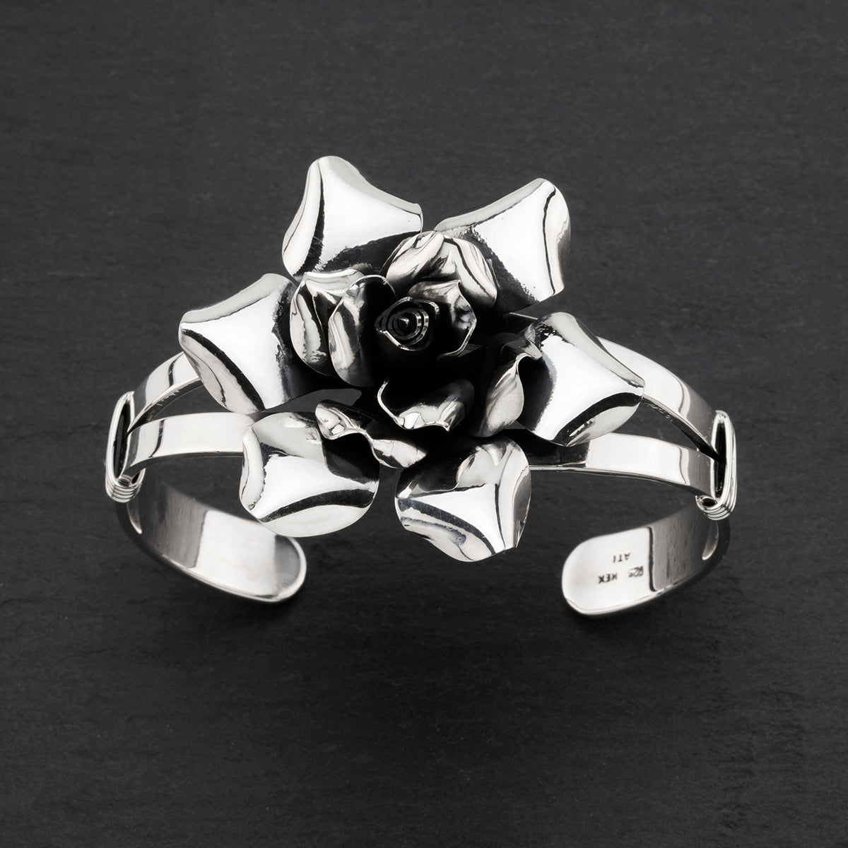 la rose Mexican silver cuff bracelet