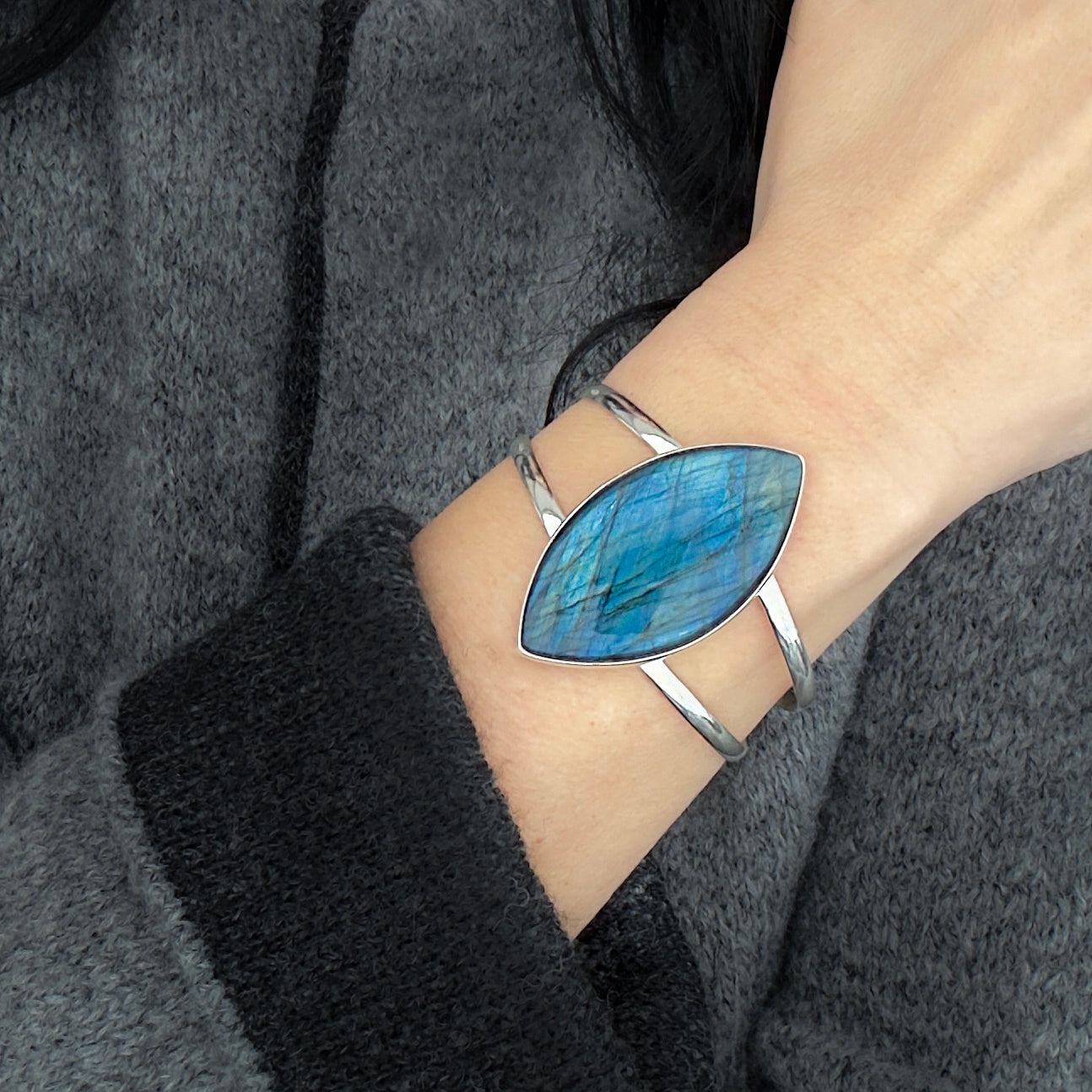 Large Labradorite Cuff Bracelet