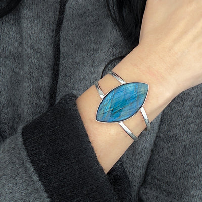 Large Labradorite Cuff Bracelet