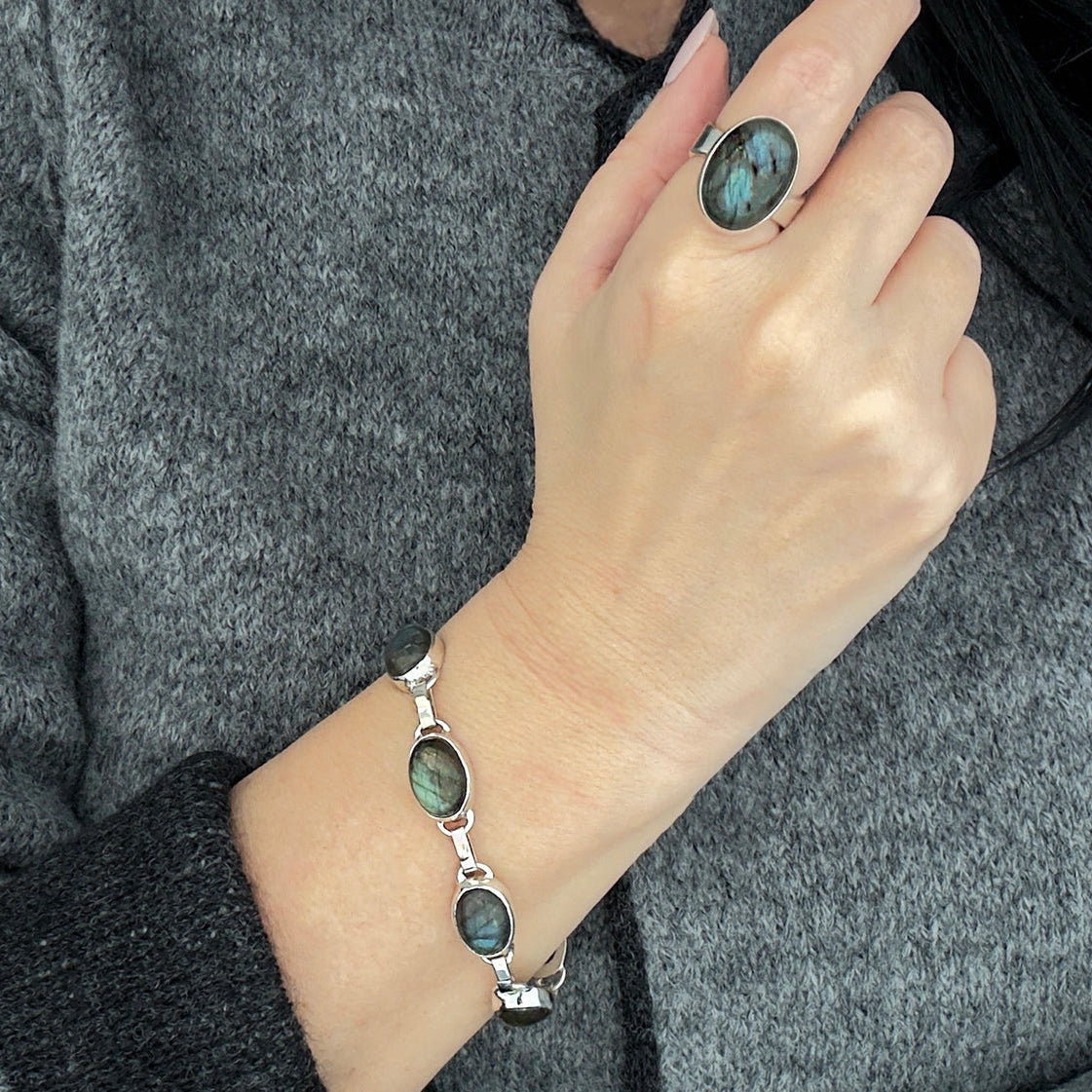 Sterling Silver Labradorite Bracelet