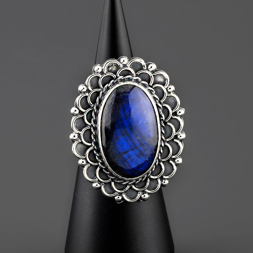 Midnight Fire Labradorite Ring